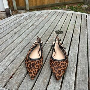 Women's London Sling Back Flats - A New Day size 8 animal print cheetah brown